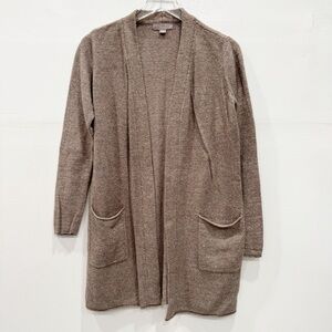 Barefoot Dreams Cozychic Lite Long Cardigan Sweater Brown Tan Small